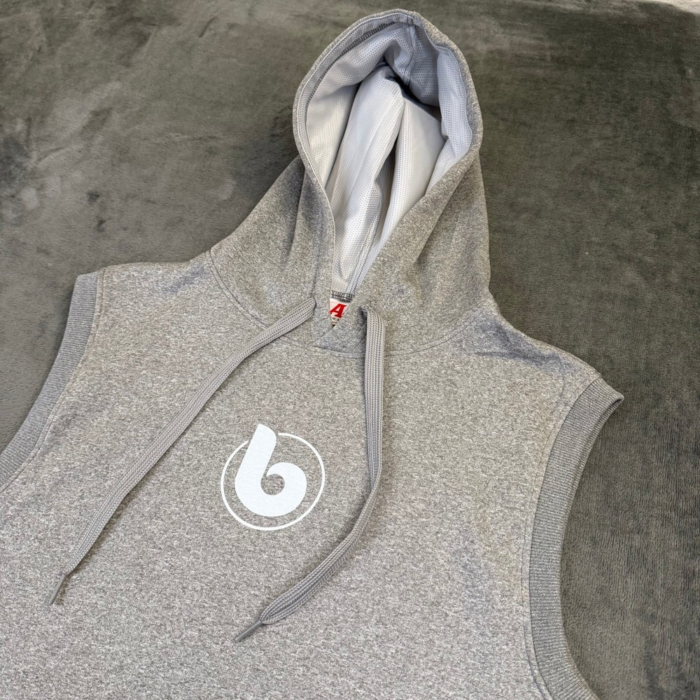A4 Sleeveless Performance Hoodie Mens Medium Gray Athletic Training Pocket
